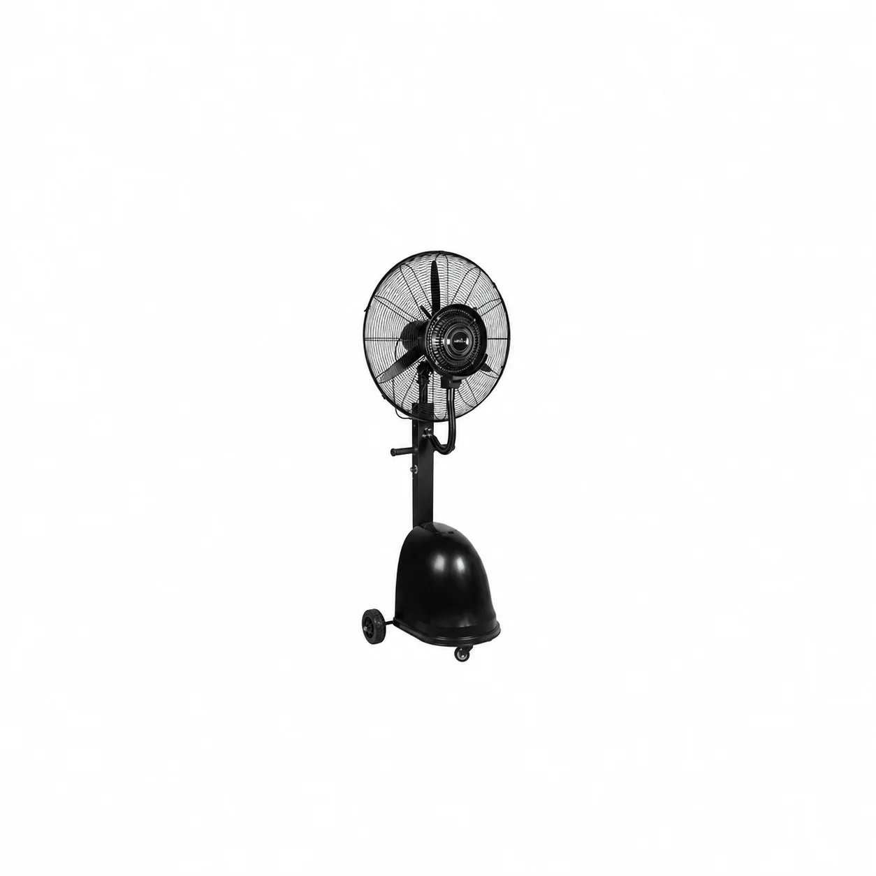 Ventilateur brumisateur noir sur fond blanc