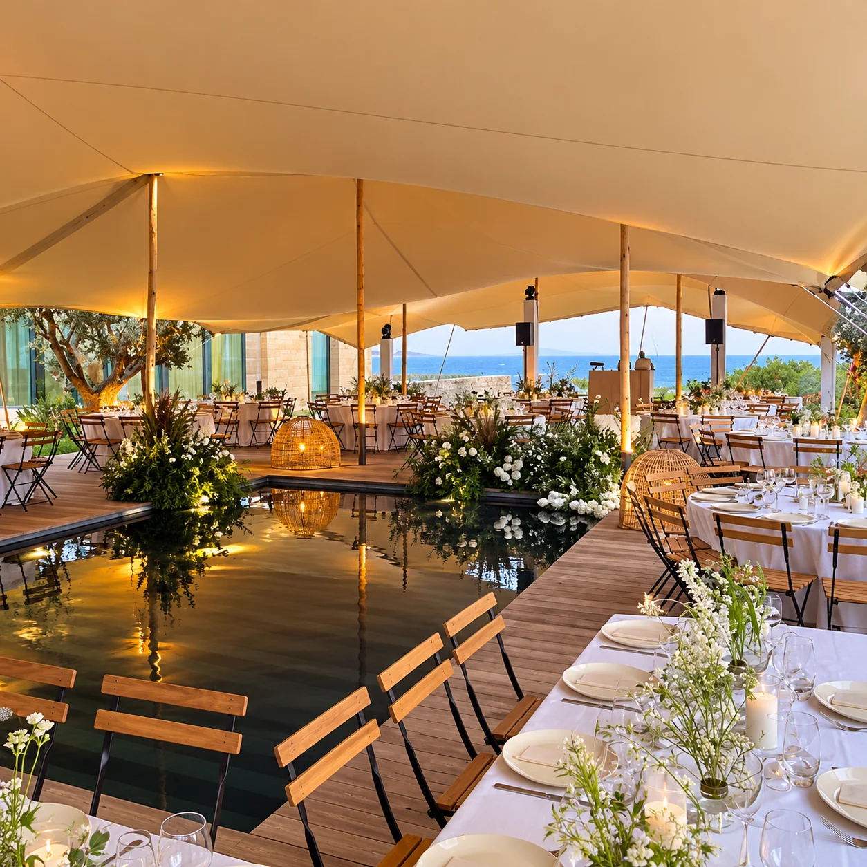 Banquet méditerranéen au bord de mer